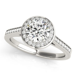 14Kw Halo Engagement Diamond Ring Wedding Set 1.35 CT TW