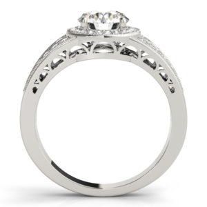 14Kw Halo Engagement Diamond Ring Wedding Ring 1.38 CT TW