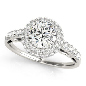 14Kw Halo Engagement Diamond Ring Wedding Ring 1.50 CT TW