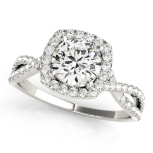 14Kw Halo Engagement Diamond Ring Wedding Ring 1.17 CT TW