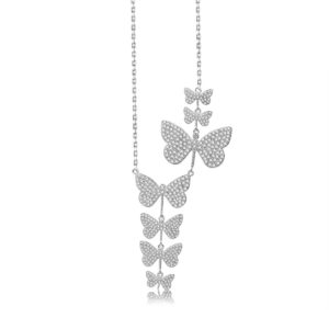 Sterling Silver Bella Floating Butterfly Necklace