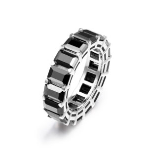 Sterling Silver Daniella Black Eternity Band