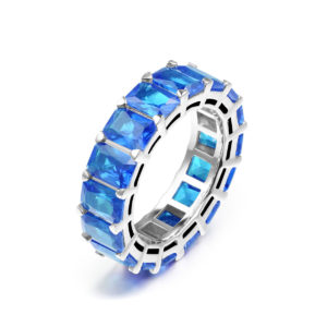 Sterling Silver Daniella Blue Eternity Band