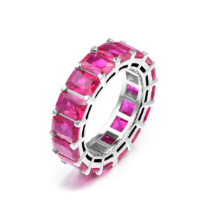 Sterling Silver Daniella Fuscia Eternity Band