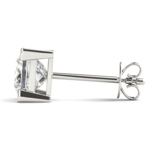 14Kw Princess Diamond Stud Earrings 0.50 CT TW