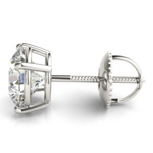 14Kw Round Diamond Stud Earrings 0.50 CT TW Screw Back