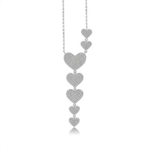 Sterling Silver Harper Floating Hearts Necklace