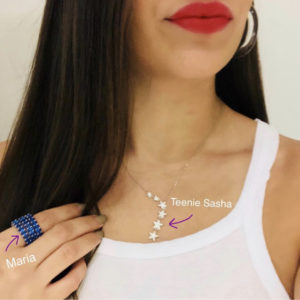 Sterling Silver Teenie Sasha Floating Stars Necklace