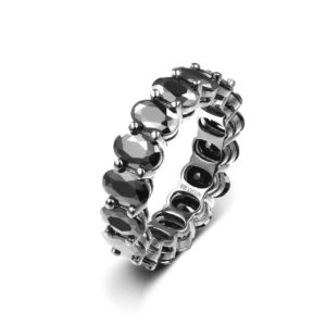 Sterling Silver Maria Black Eternity Band