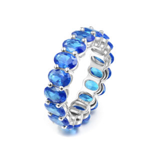 Sterling Silver Maria Blue Eternity Band