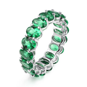 Sterling Silver Maria Green Eternity Band