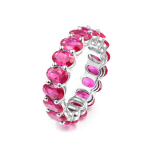 Sterling Silver Maria Fuscia Eternity Band