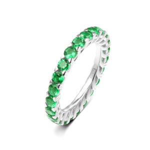 Sterling Silver Meli Green Eternity Band