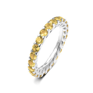 Sterling Silver Meli Yellow Eternity Band