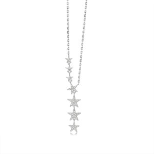 Sterling Silver Teenie Sasha Floating Stars Necklace