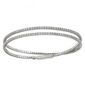 18k 7.00ctw Diamond Flexible Wrap Around Tennis Bangle