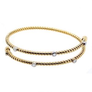 0.12ctw Diamond Bella Wrap Around Cuff Bracelet