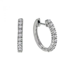 14k Diamond Hoop Earring