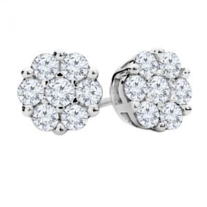 14k Diamond Cluster Earring