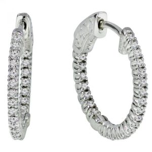 14k Diamond Hoop Earring