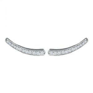 14K 0.25ctw Diamond Curved Bar Stud Earrings