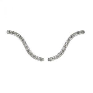 14K 0.50ctw Diamond Curved Bar Stud Earrings