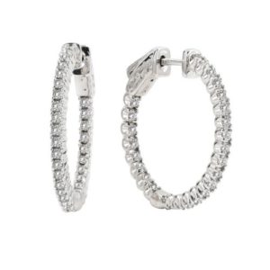 14k 1ctw Diamond Hoop Earrings