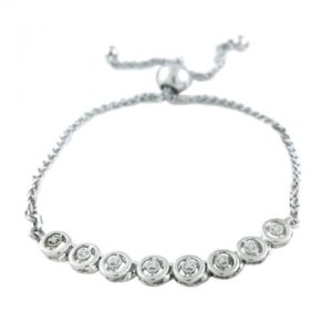 Sterling Silver Diamond Bolo Bracelet