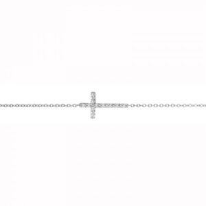 14k Diamond Cross Bracelet