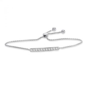 14k 0.25ctw Diamond Bar Bolo Bracelet