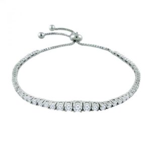 14K Graduated Diamond Tennis Bolo Bracelet