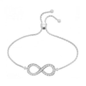 14k 0.50ctw Diamond Infinity Bolo Bracelet