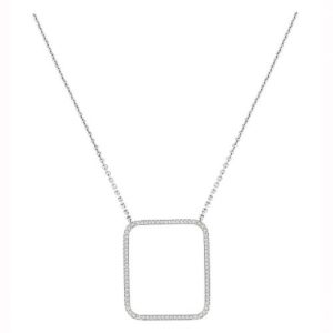 14k Diamond Open Shape Necklace