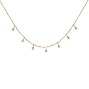 14k 0.10ctw Diamond Trendy Layer Necklace