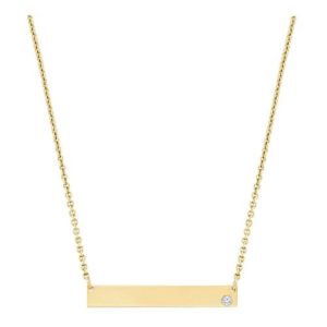 14k Diamond Bar Necklace