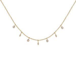 14k 0.16ctw Diamond Trendy Layer Necklace
