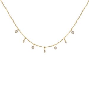 14k 0.16ctw Diamond Trendy Layer Necklace