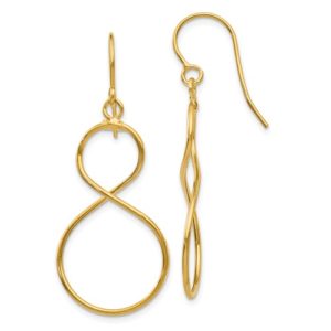 14K Twist Dangle Shepherd Hook Earrings