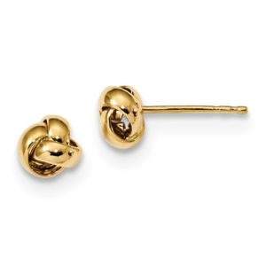 14k Gold Polished Love Knot Post Earrings