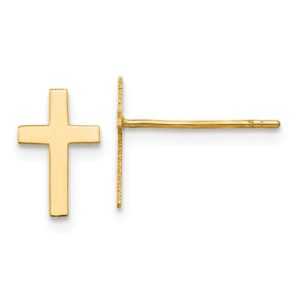 14k Polished Cross Earrings