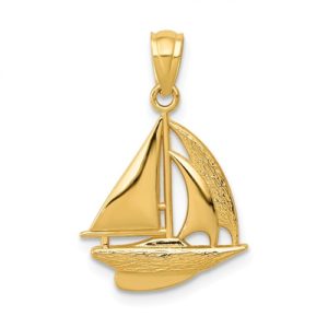 14k Sailboat Pendant