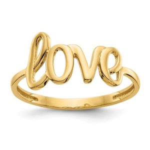 14k Polished Love Ring