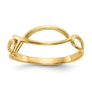 14k Polished Ichthus Fish Ring