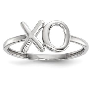 14k White Gold Polished X-O Ring