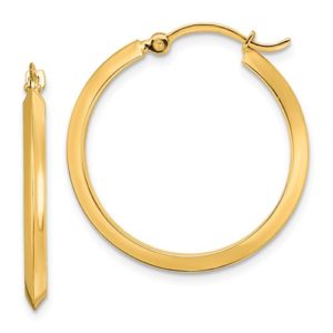 14K Polished Hoop Earrings