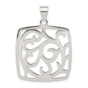 Sterling Silver Fancy Square Pendant