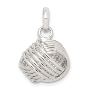 Sterling Silver Love Knot Large Pendant