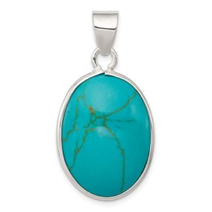 Sterling Silver Oval Turquoise Pendant