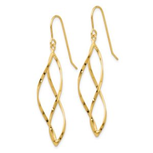 14K Swirl Dangle Earrings