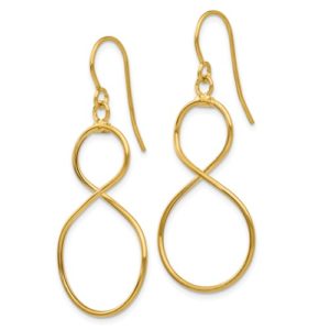 14K Twist Dangle Shepherd Hook Earrings